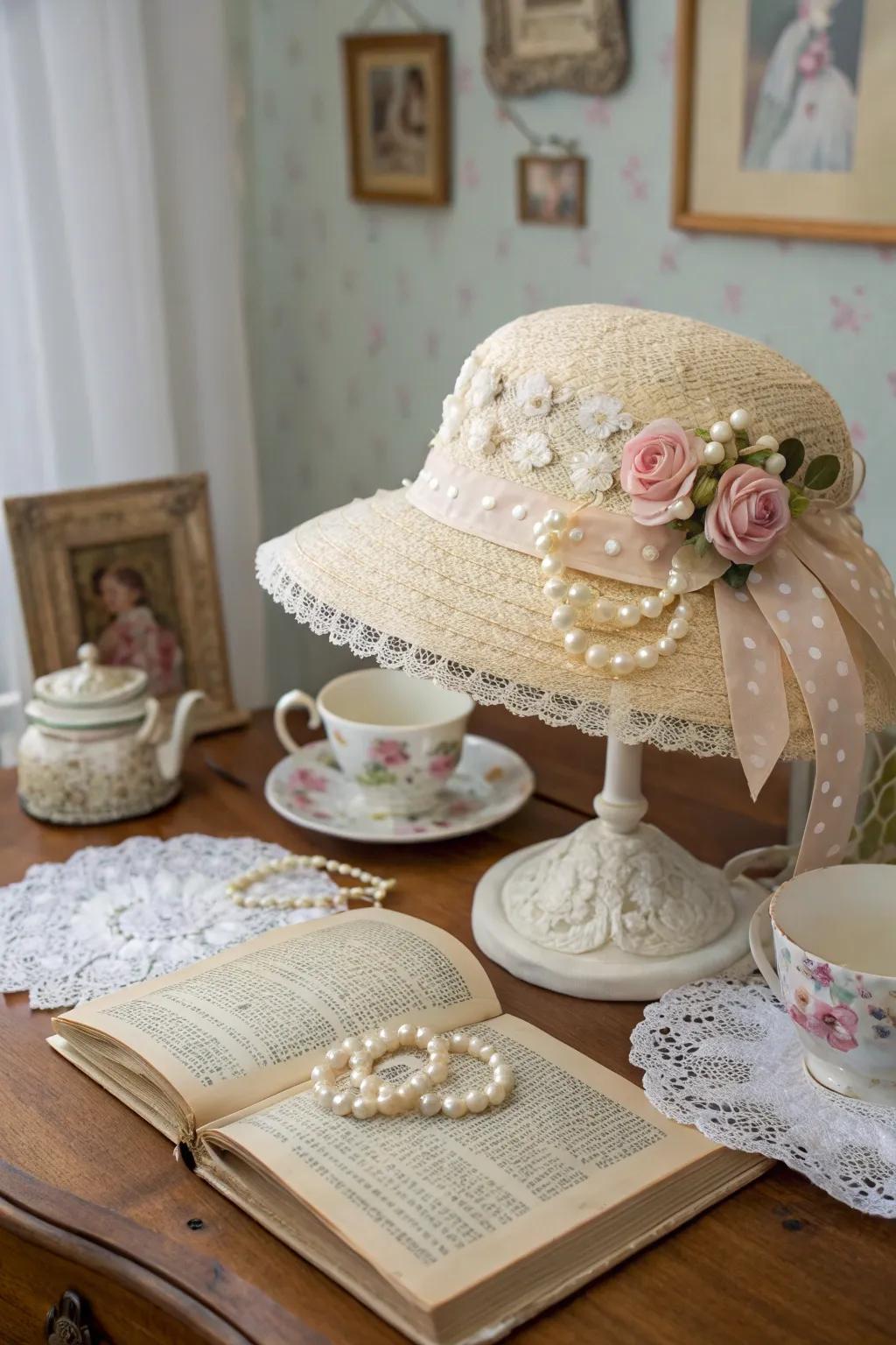 A vintage-inspired Easter bonnet that exudes retro charm.