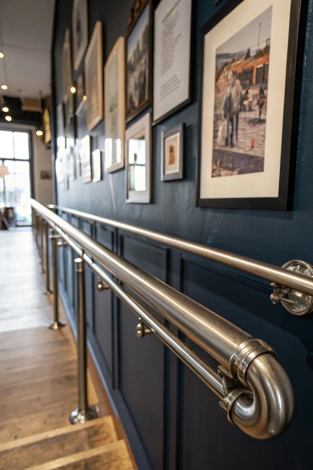 Elevate your art display with a chic exposed conduit gallery rail.
