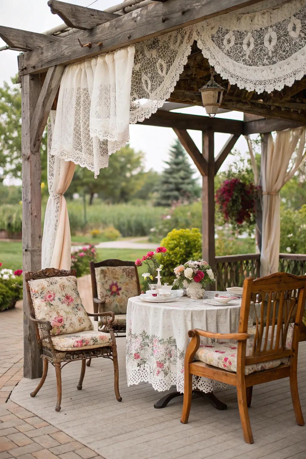 Rustic canopies add charm and a relaxed feel to your patio.