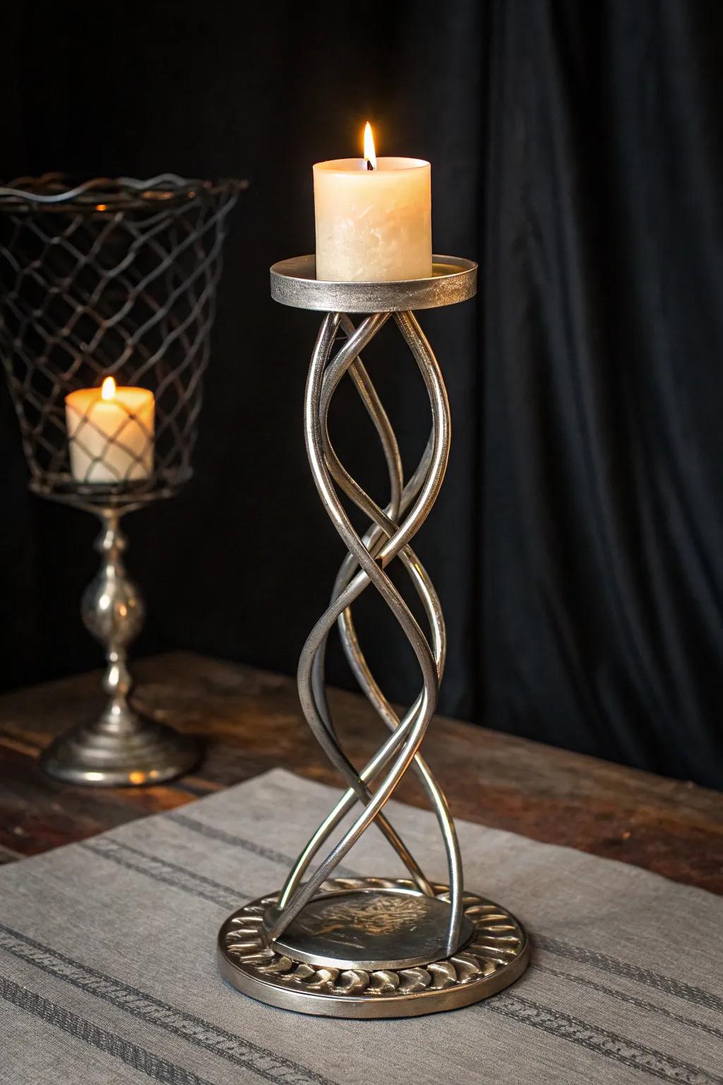 Illuminate your space with handcrafted elegance: Discover the allure of twisted metal candle holders.