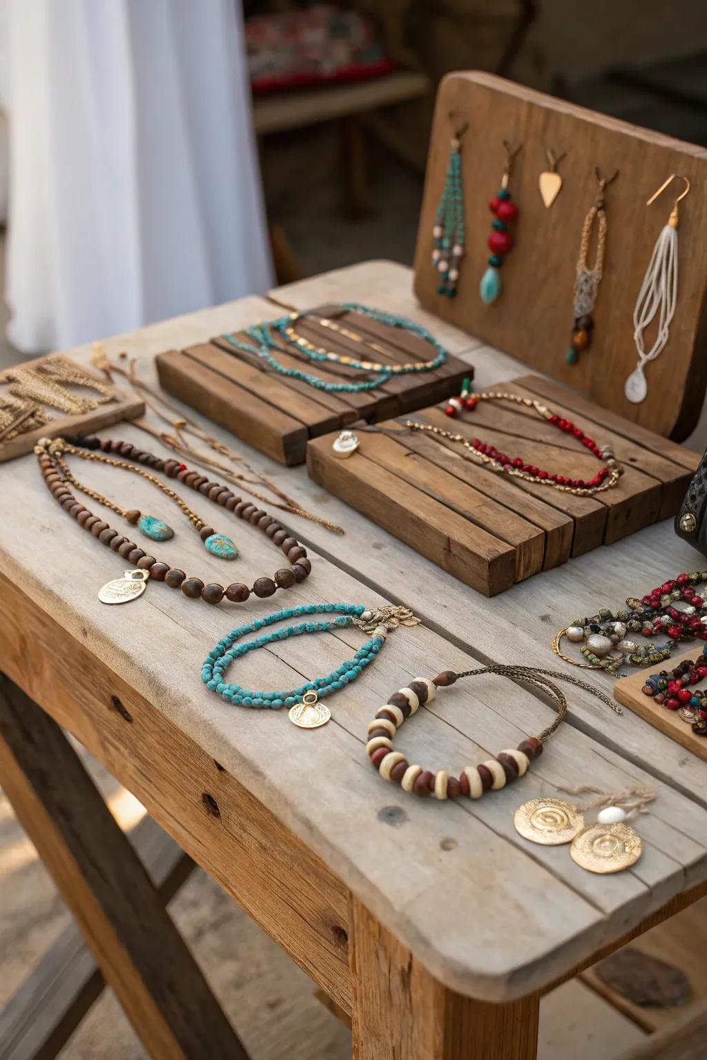 Handmade jewelry adds a personal touch to any outfit.