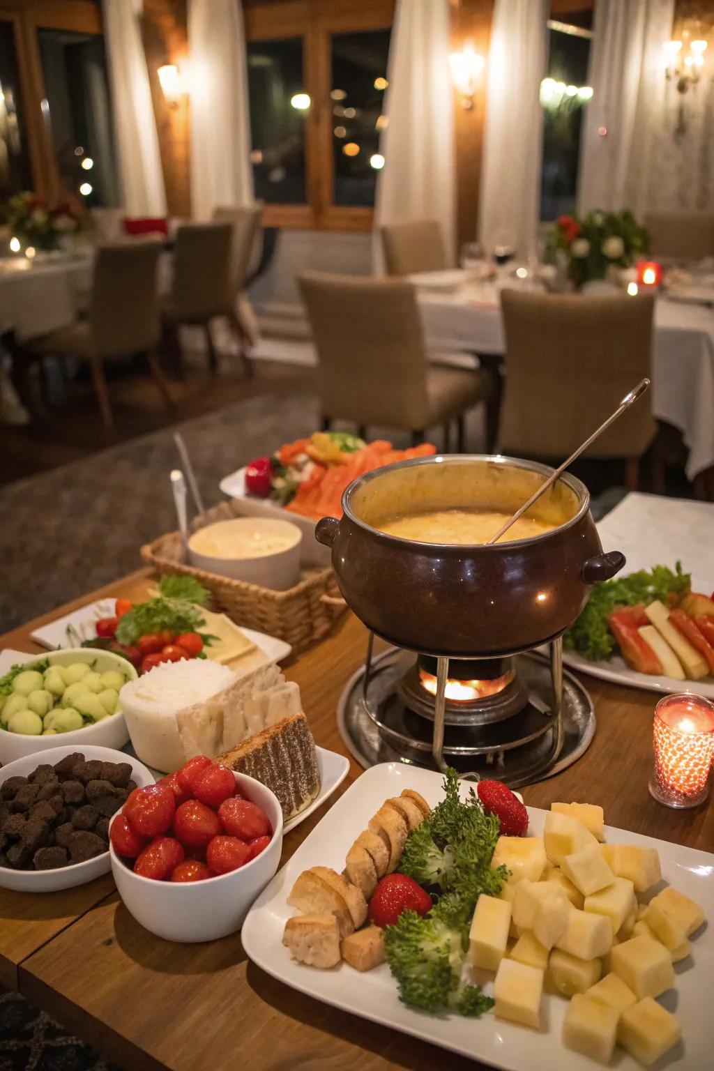 Dip into a fondue feast for a cozy and interactive February birthday celebration.