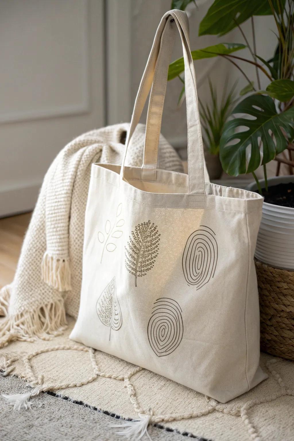 Elevate your style with a unique fingerprint tote bag—where personal touch meets eco-friendly elegance.