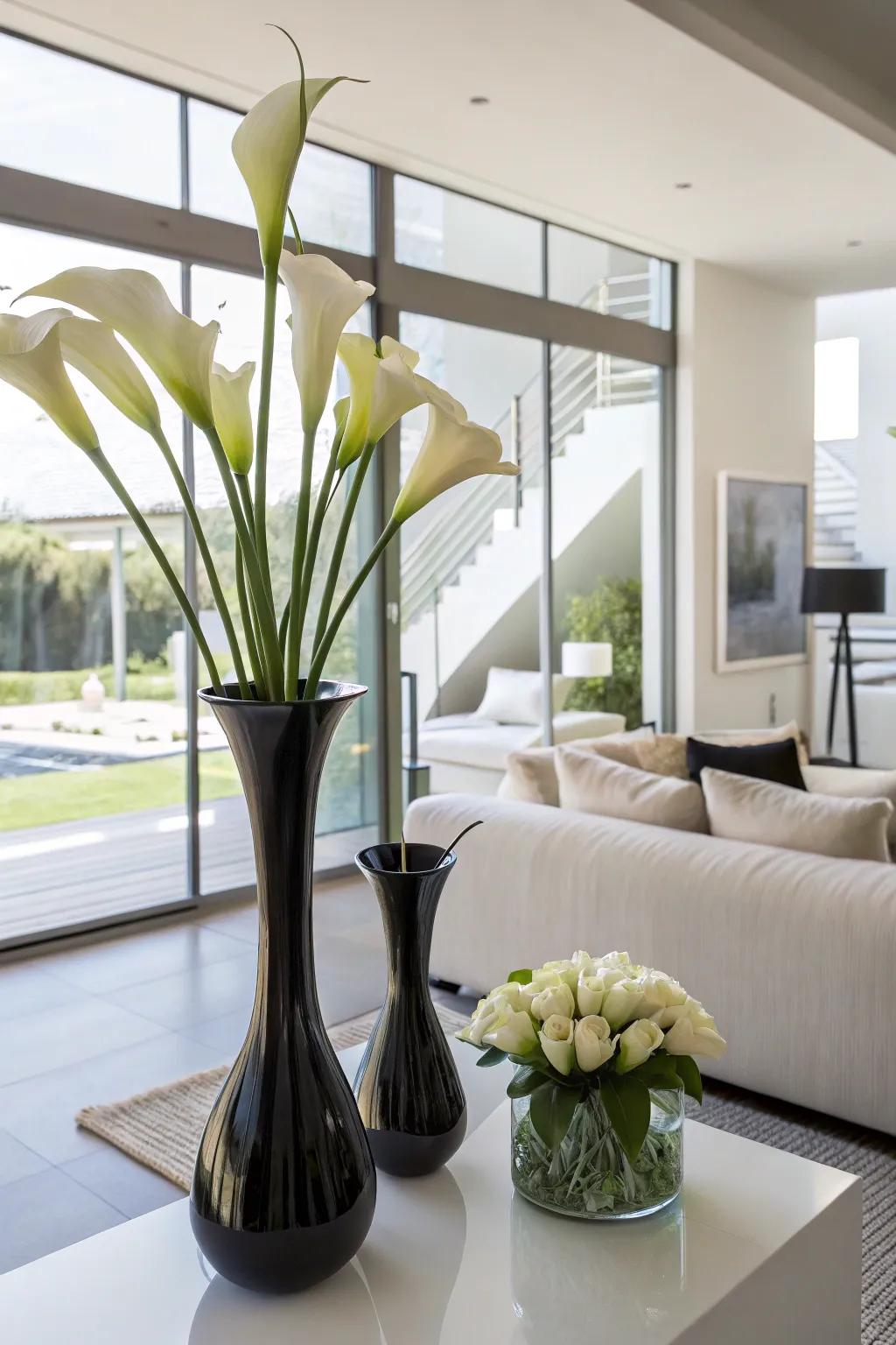 Calla lilies offer a sophisticated style to any room.