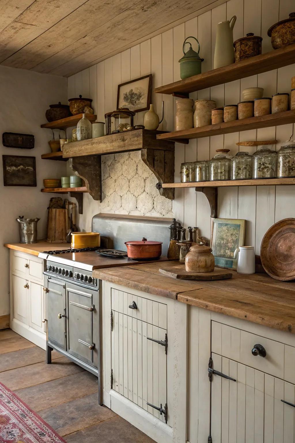 Farmhouse cabinets combine practicality with style.