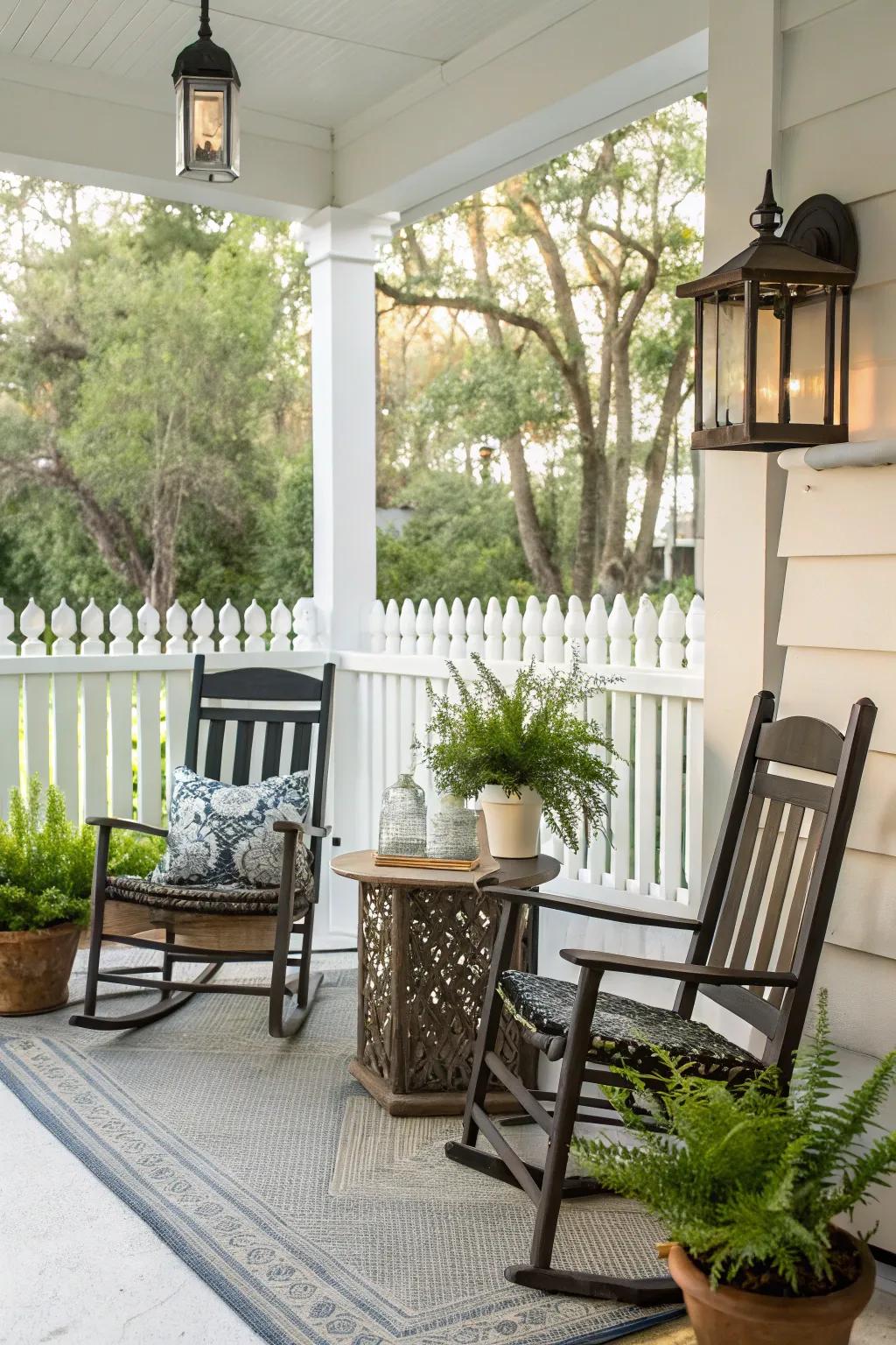 Symmetry brings balance and order to this porch.