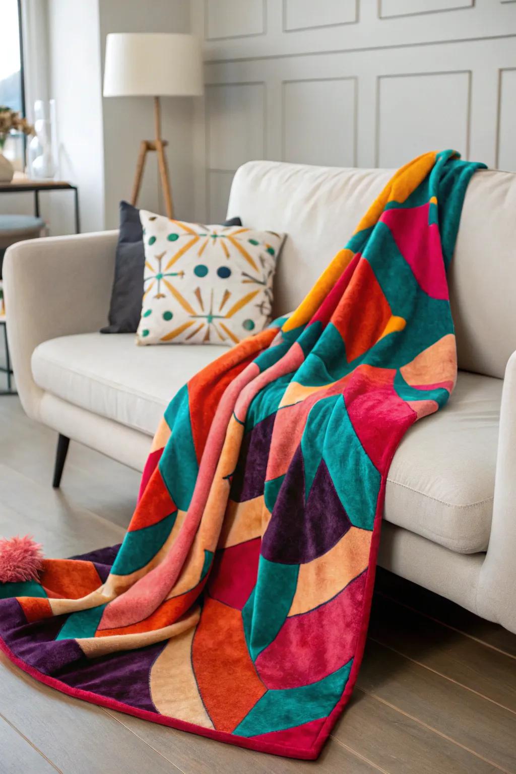 Add warmth and style with a decorative throw blanket.