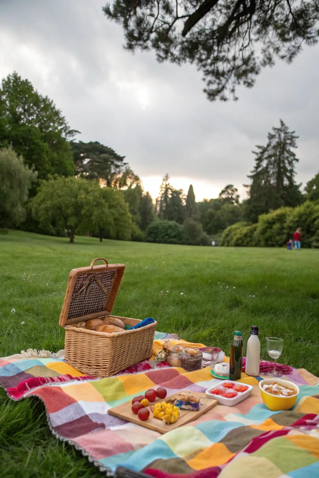 A surprise picnic in the park is a simple yet thoughtful Father's Day idea.