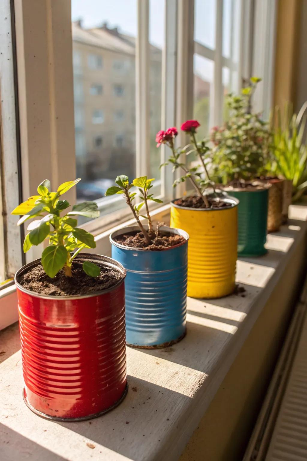 Upcycled planters bring sustainability and charm to gardening.