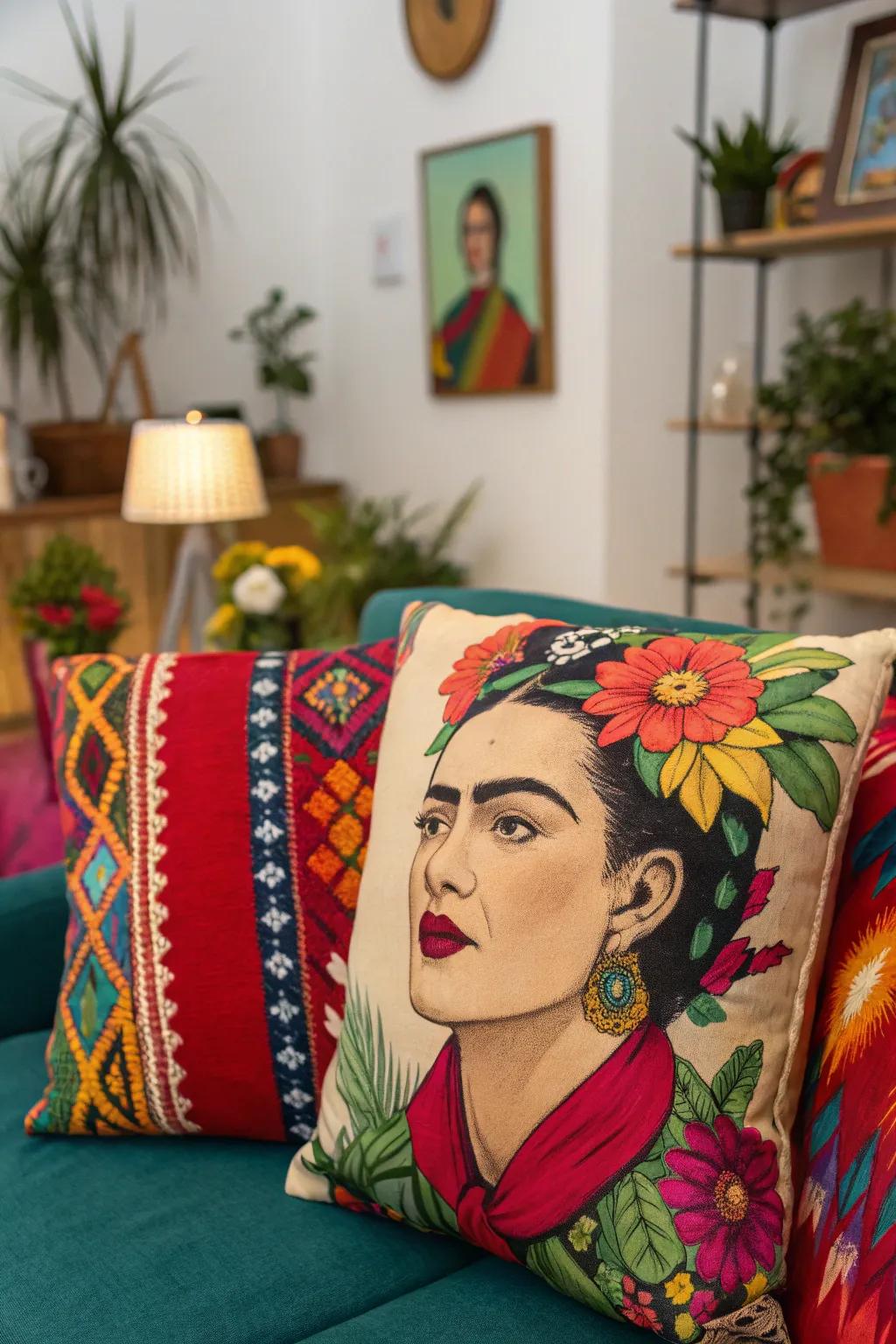 Celebrate iconic style with Frida Kahlo inspired decor.