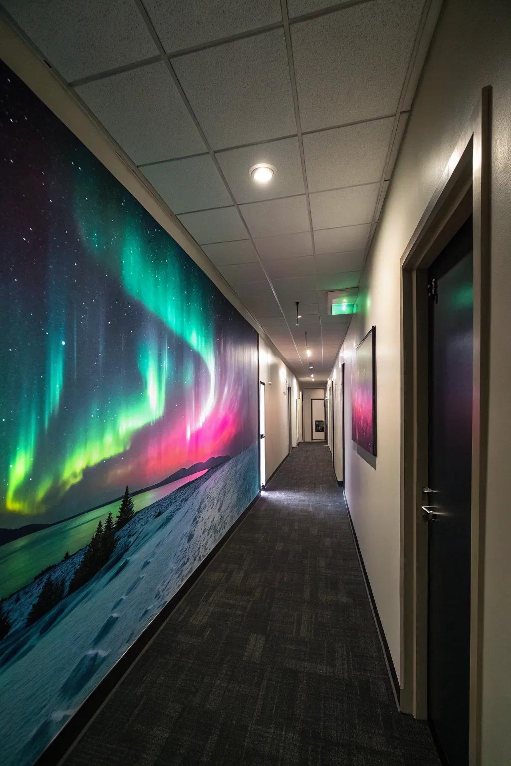 Bring the northern lights into your home with glowing aurora art.