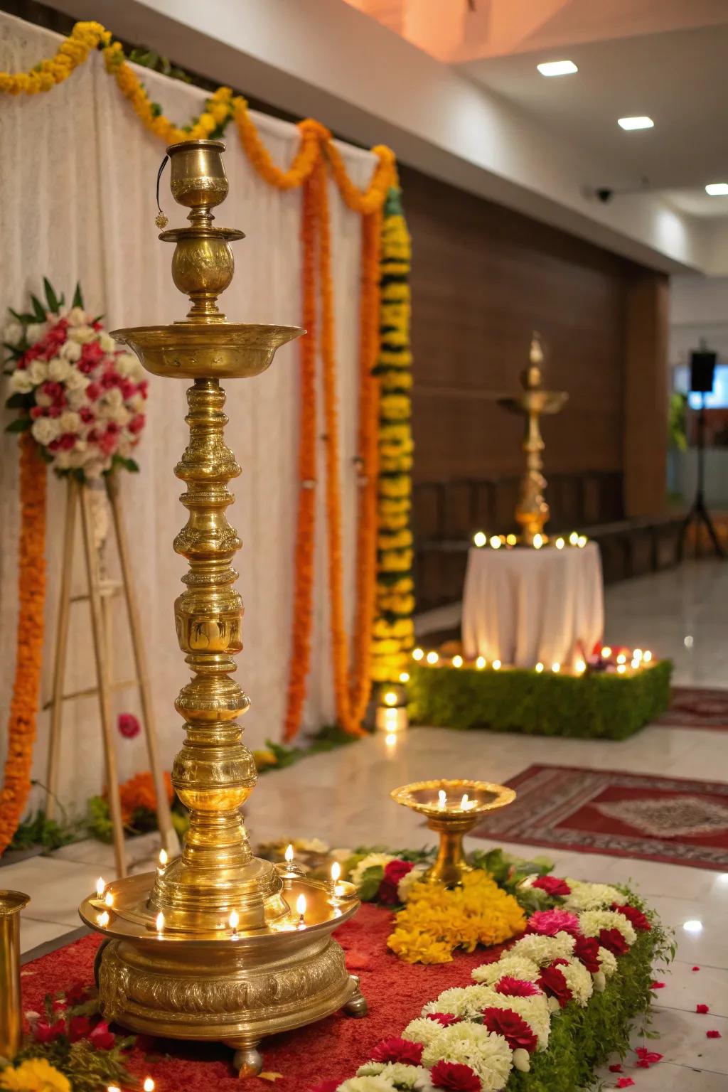 A meaningful ceremonial altar honoring the spiritual aspect of the function.