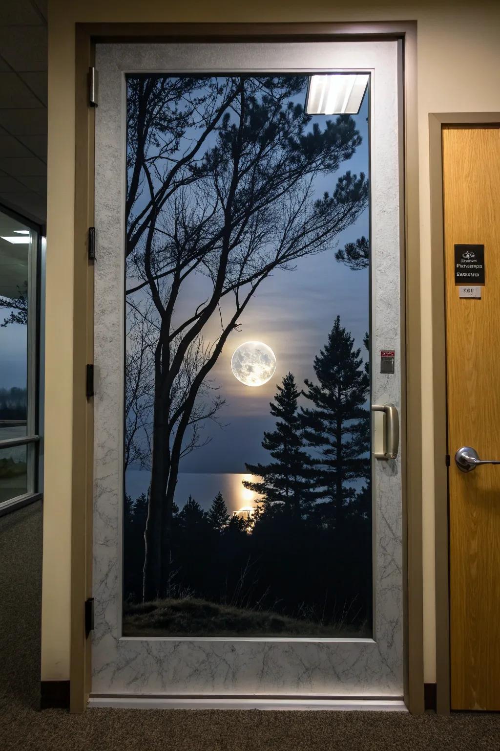 Embrace the magic of the harvest moon with this elegant door decoration.