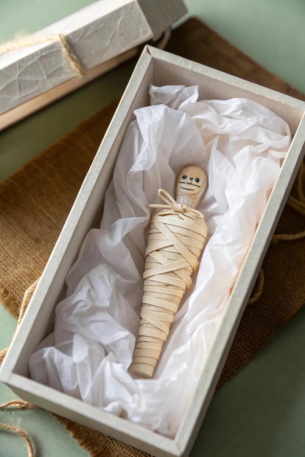 Unveil the charm of a mummy's tomb with this boho-inspired Halloween creation. 🎃✨