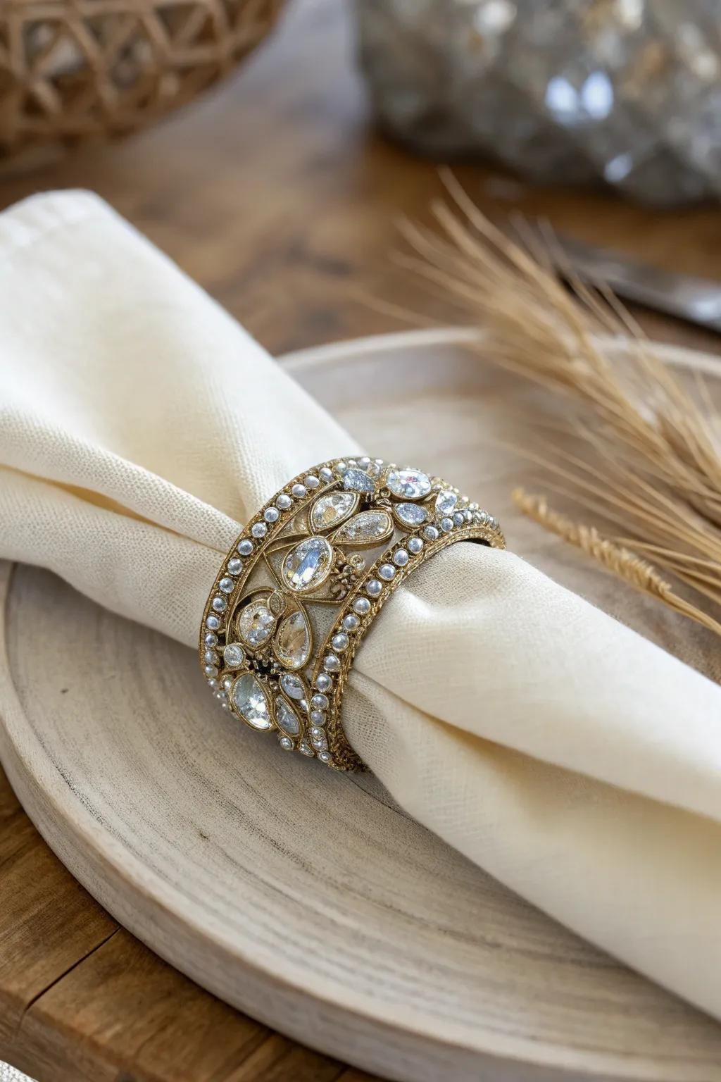 Elevate your table setting with a touch of faux gem glamour, where simplicity meets sparkle.