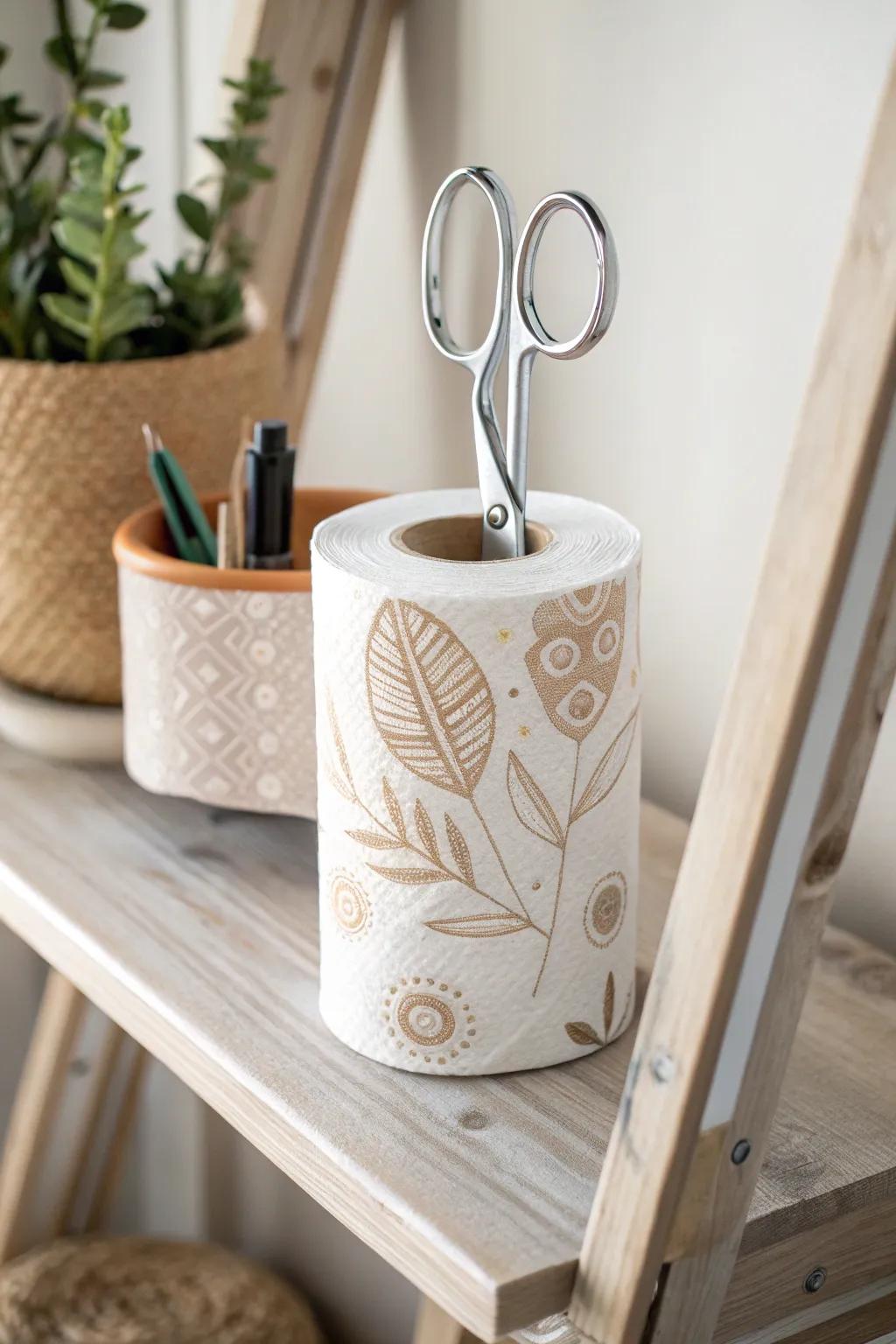 Transform simplicity into elegance with this charming DIY scissor caddy!