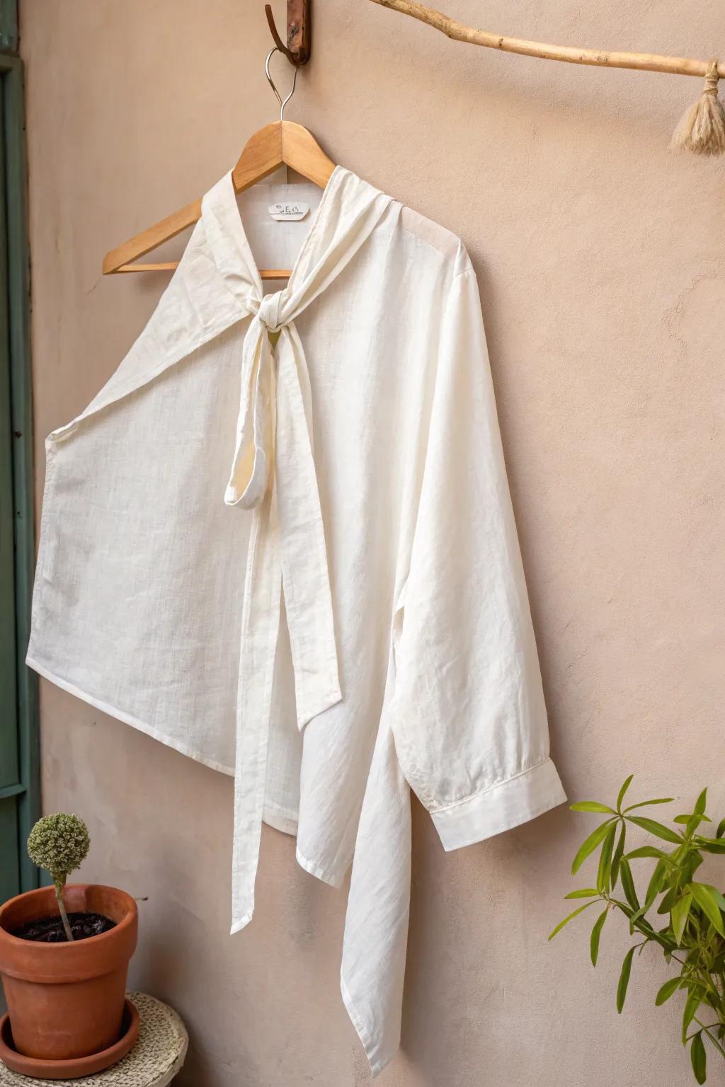 Elevate your style with a chic one-shoulder knot—where simplicity meets elegance. 🌿✨ #MinimalistFashion #BohoChic