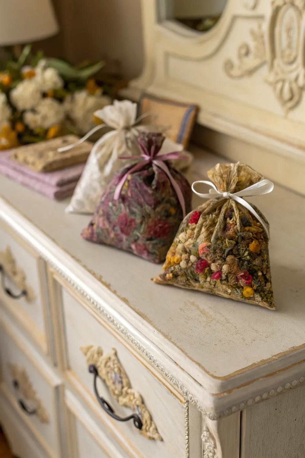 Keep memories fresh with handmade potpourri sachets.