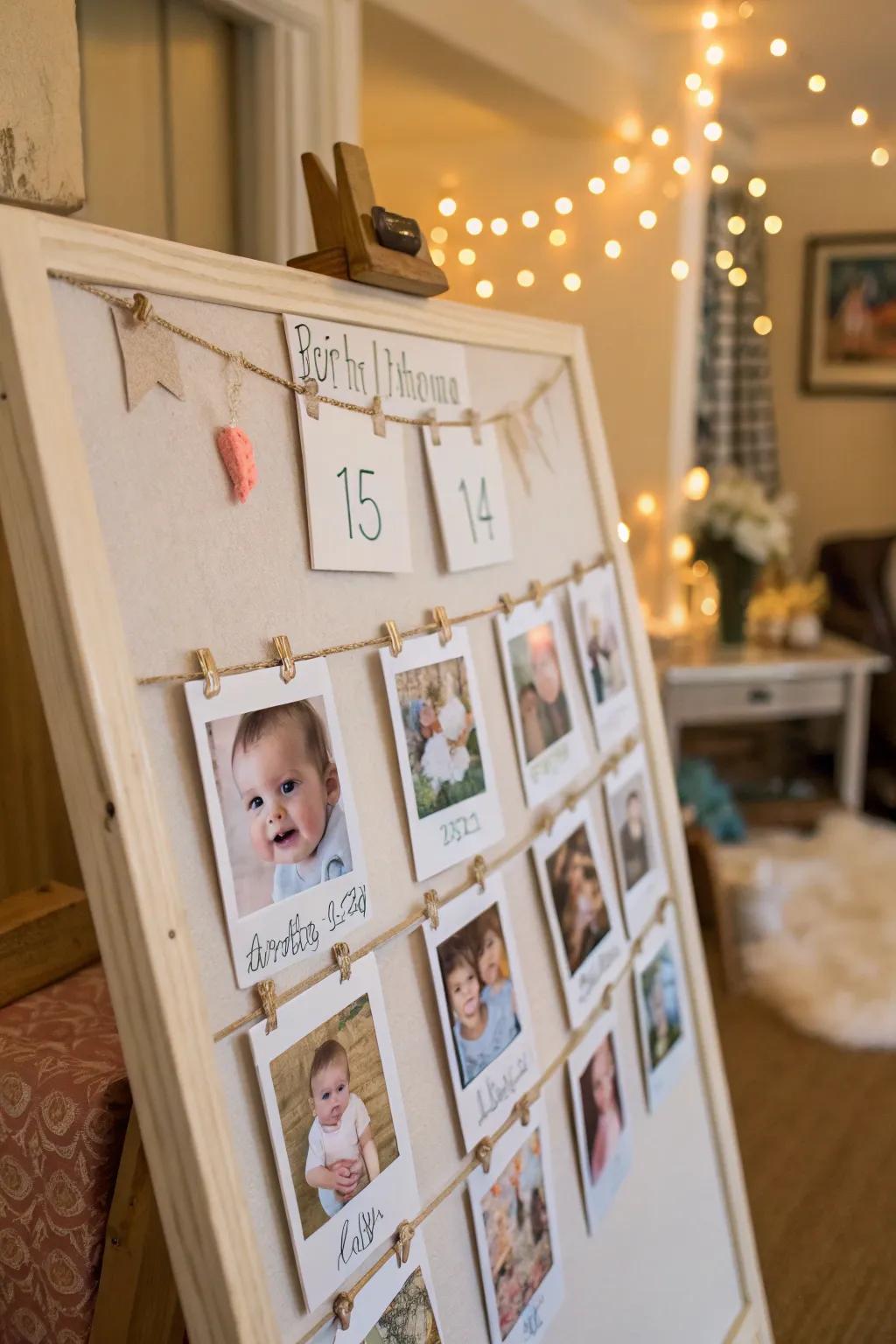 Celebrate milestones with labeled photo markers.