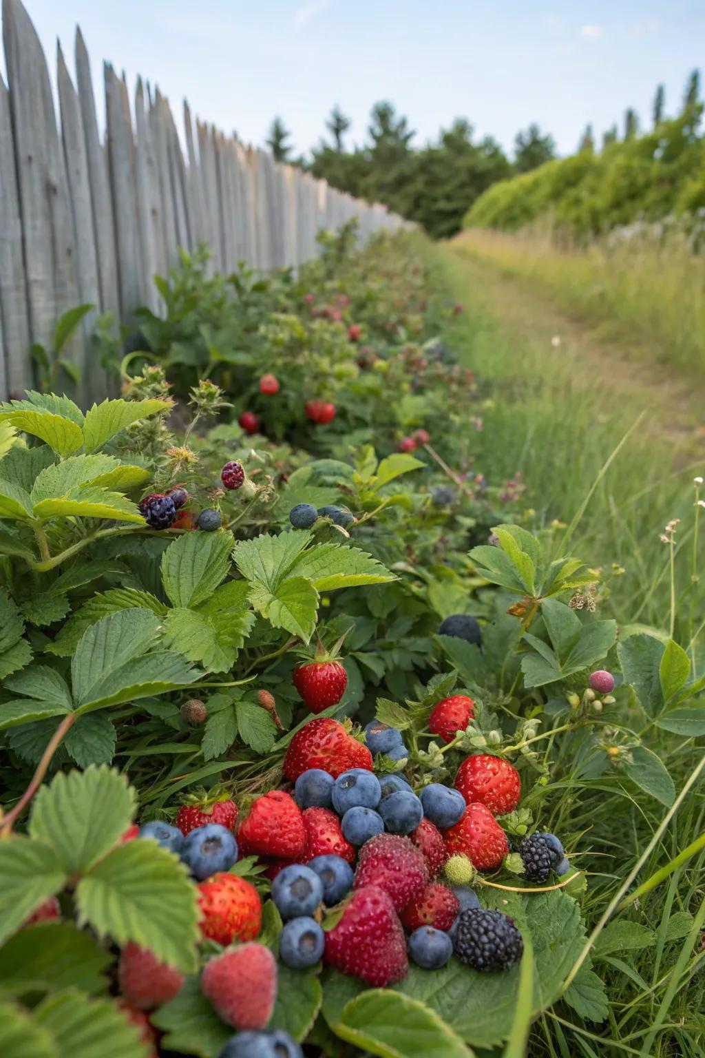 A seasonal garden providing fresh berries all season long.