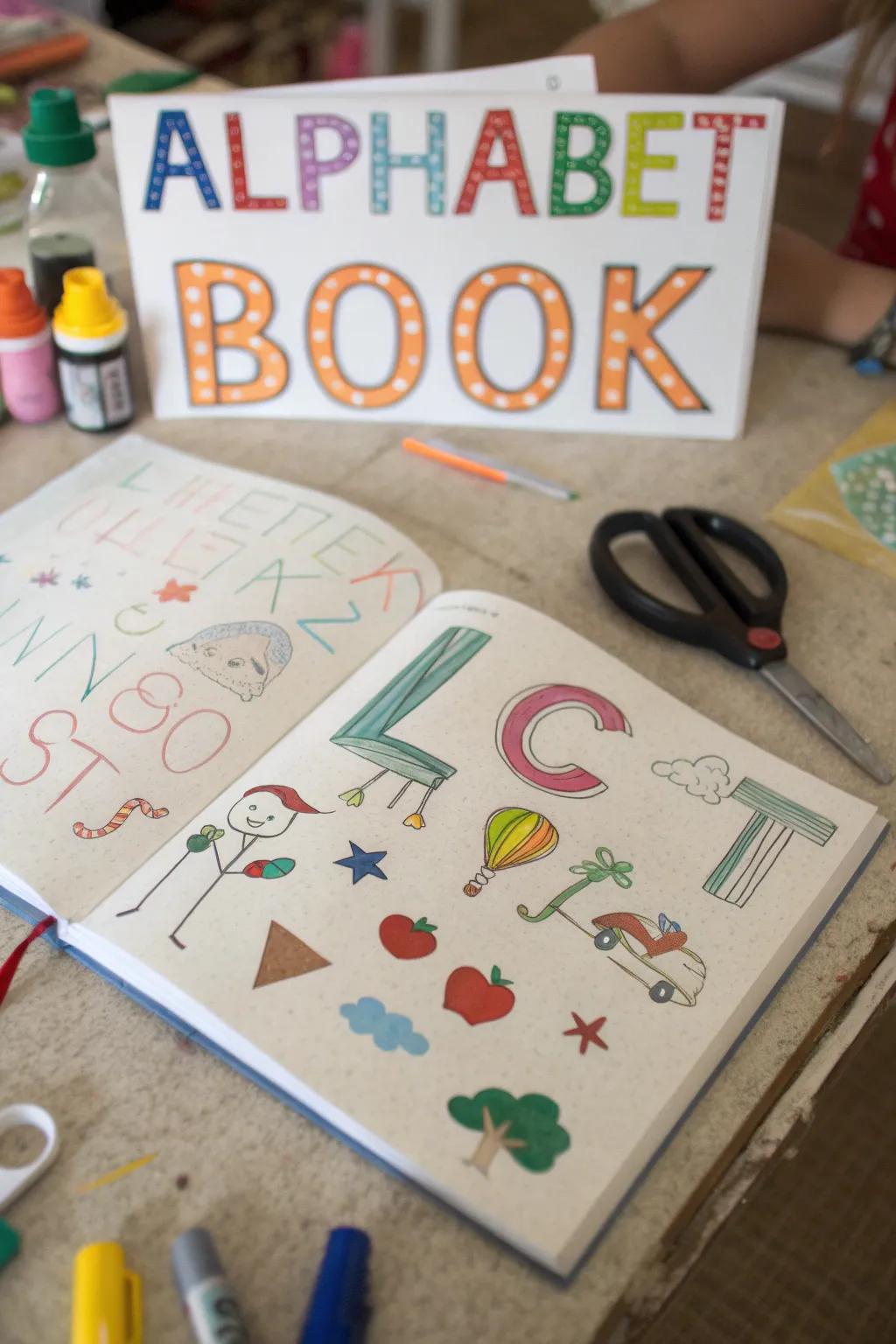 Building memories with a personalized alphabet book.