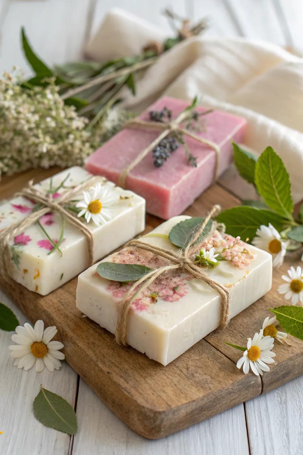 Luxurious handmade soaps for a spa-like experience at home.