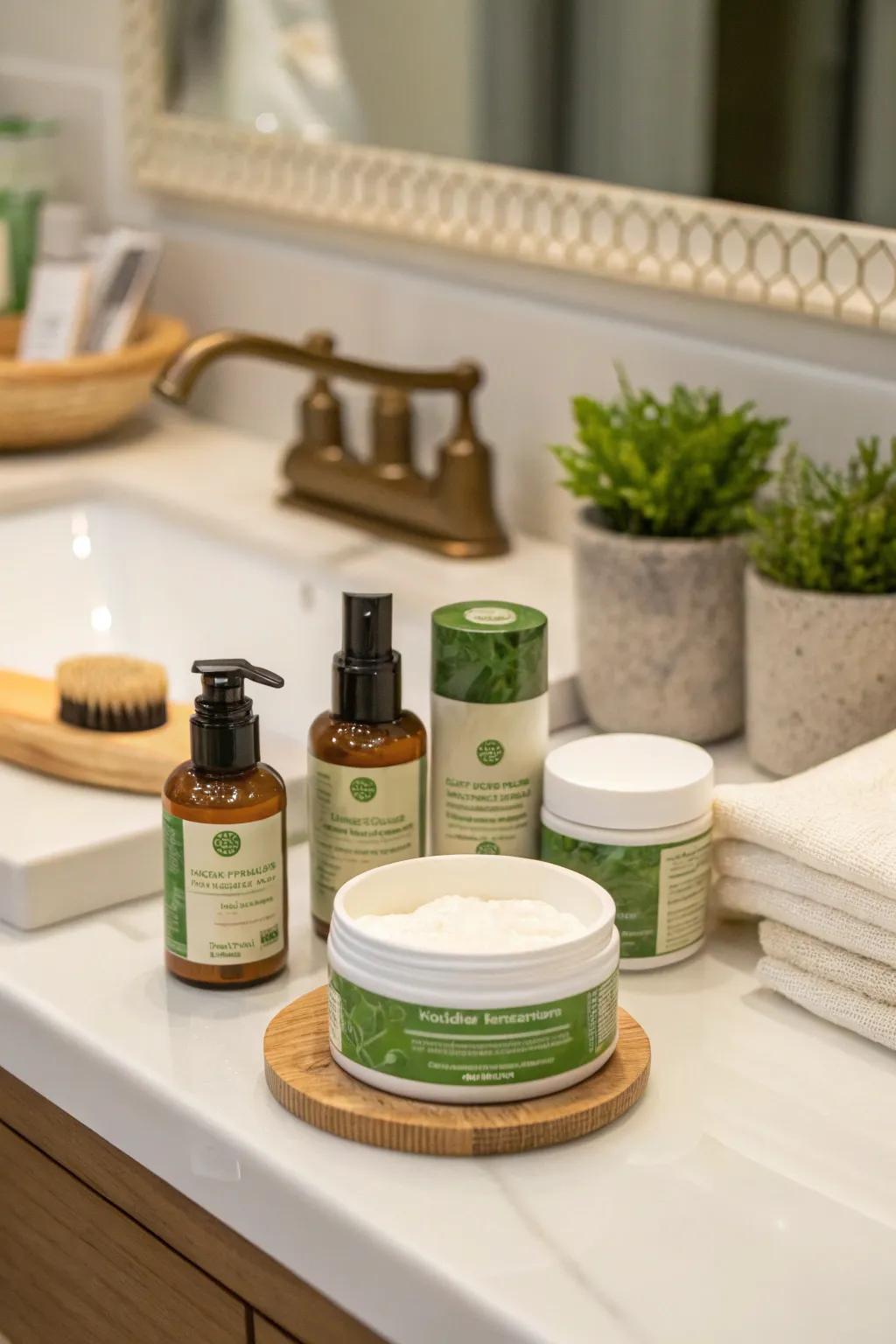 A plant-based skincare set for a natural beauty routine.