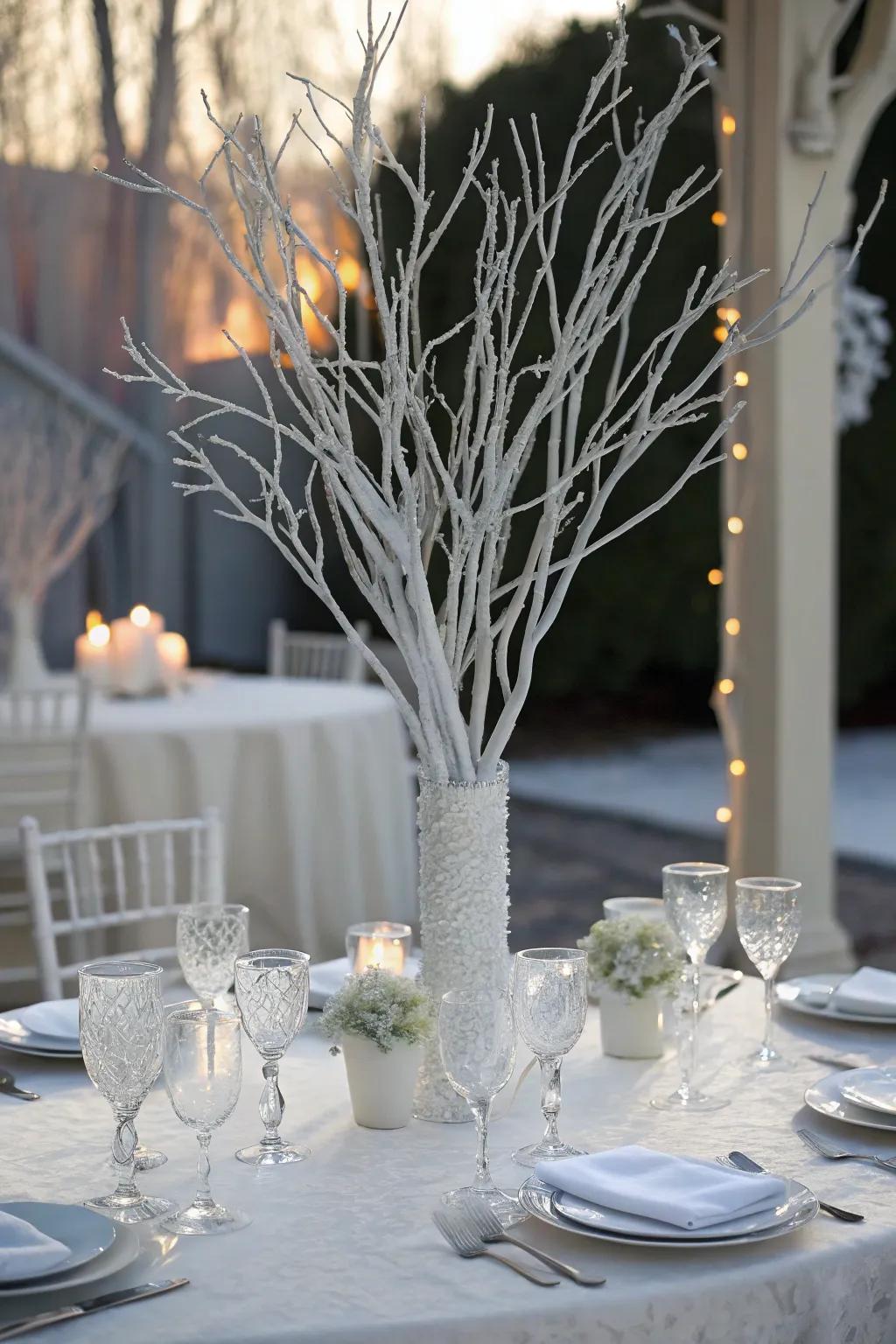 Winter branches bring a touch of snowy magic indoors.