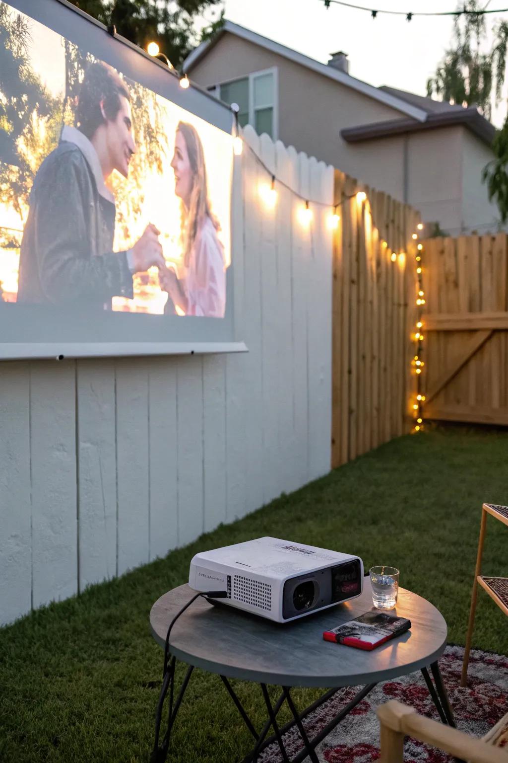 Create cinematic experiences anywhere with a portable projector.