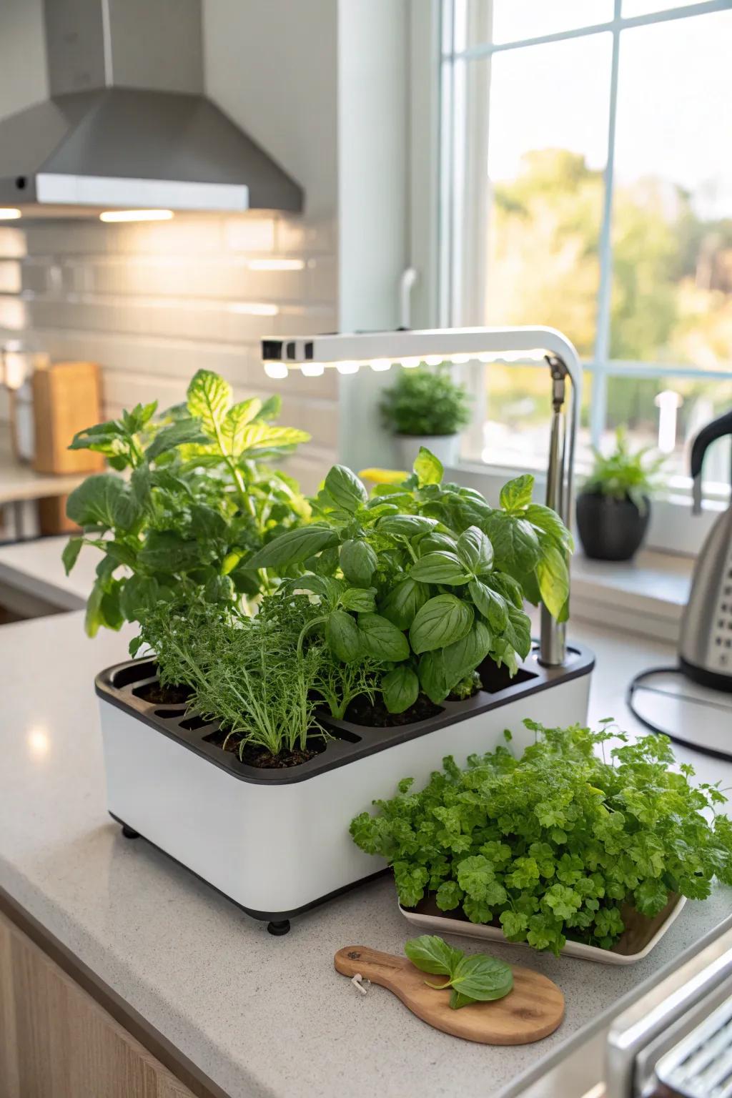 Grow fresh flavors indoors with a smart garden.