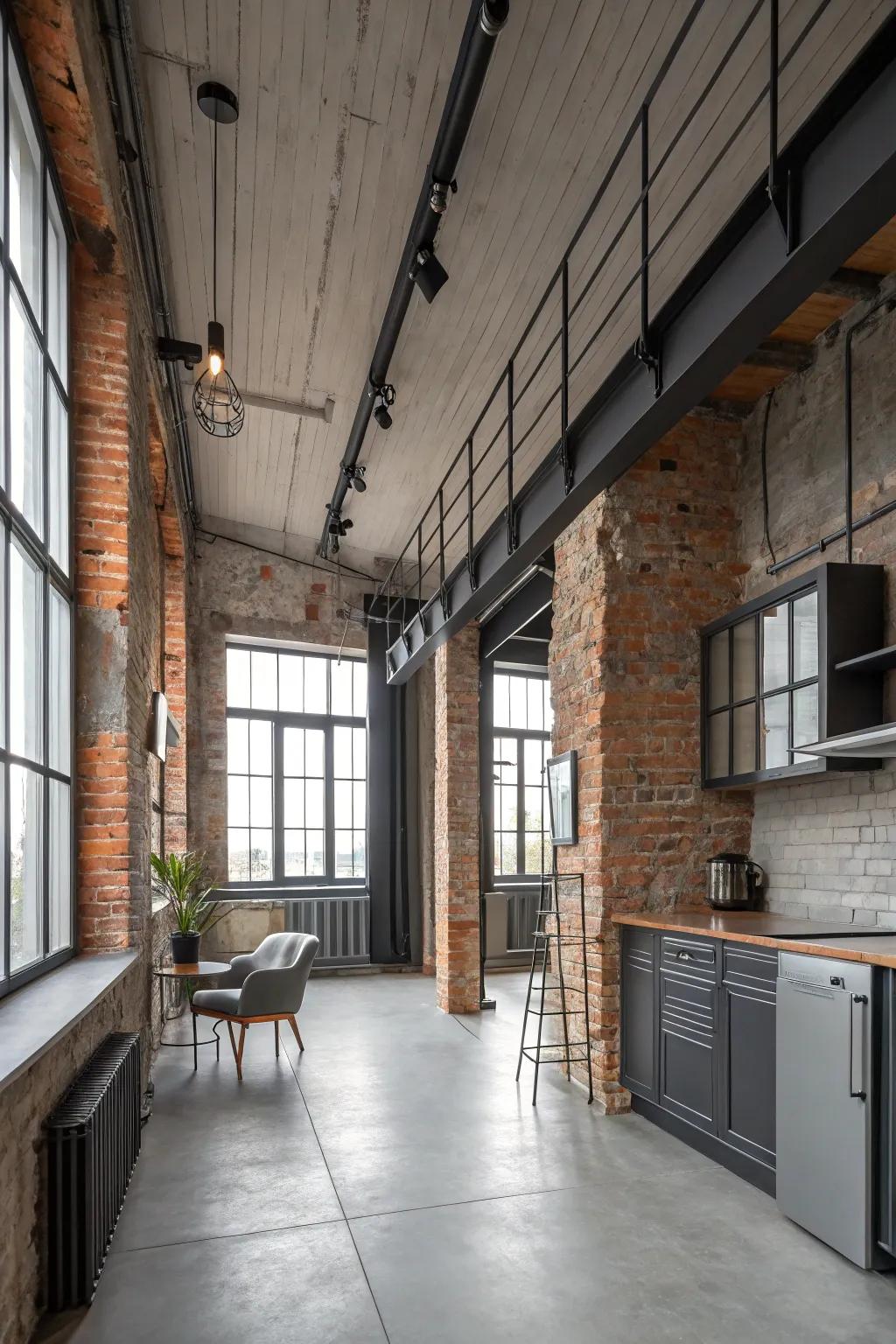 Industrial gray adds a modern, urban vibe.