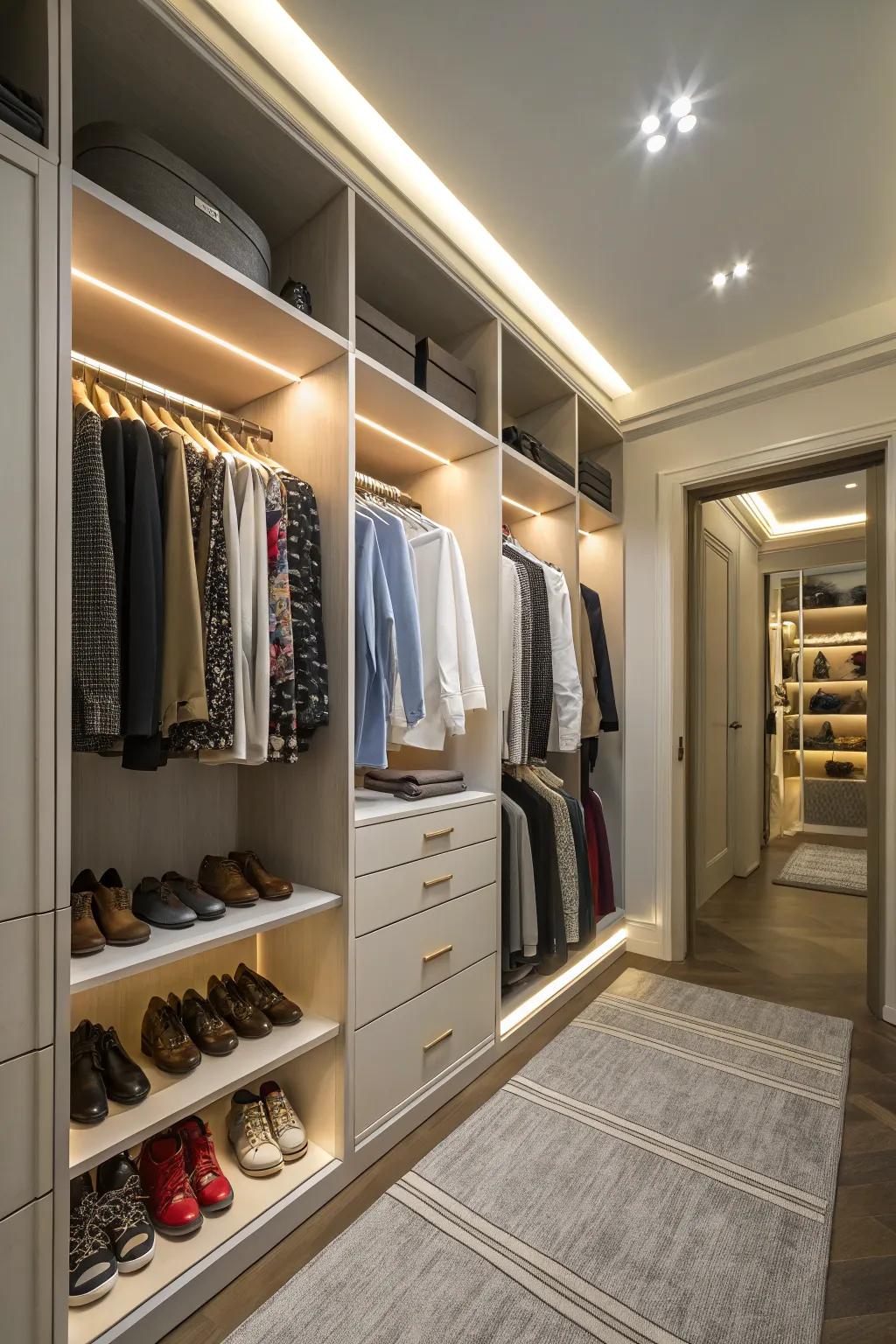 Transform your closet experience with LED illumination.