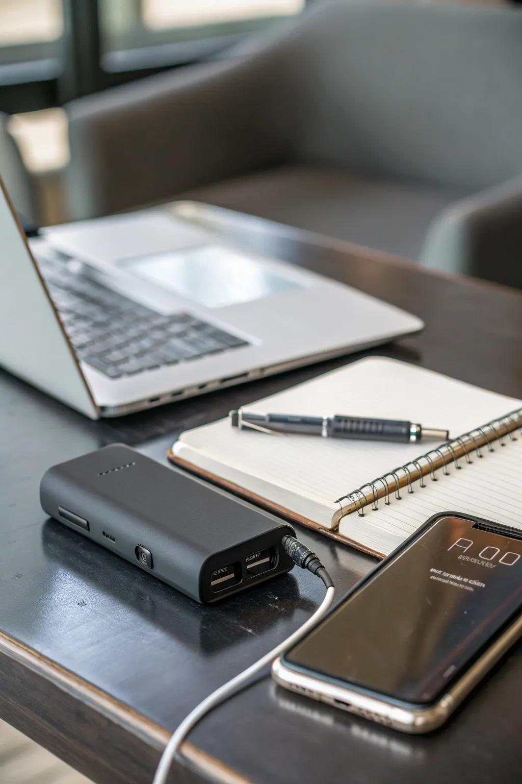 Stay connected with a handy portable phone charger.