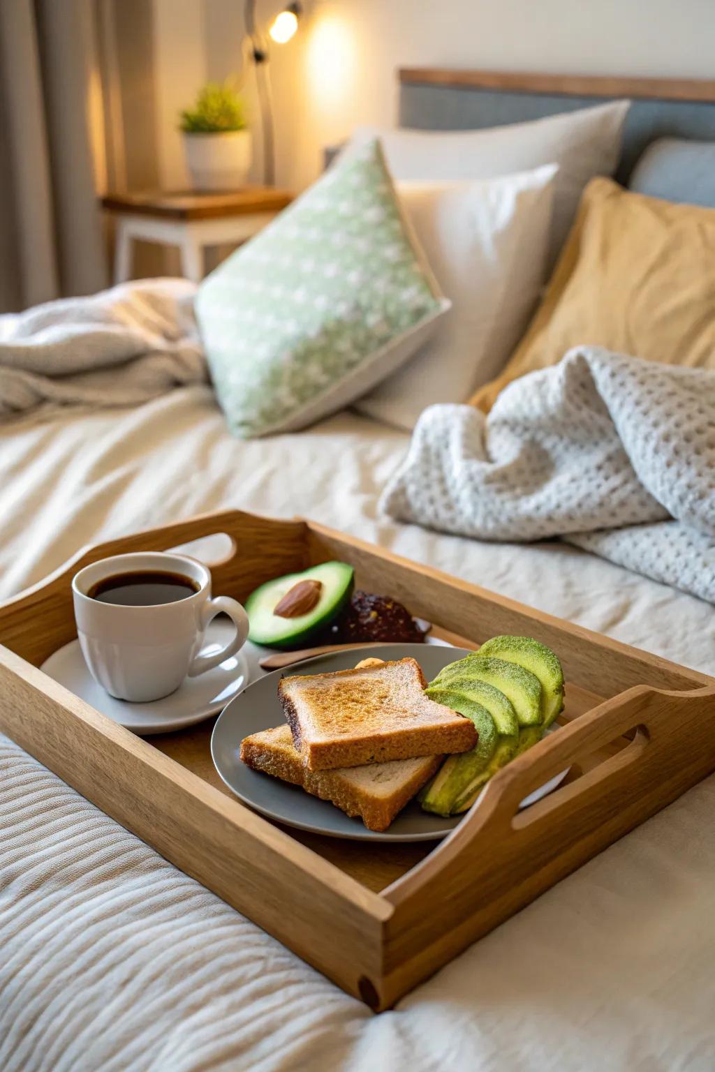 Serve in style with a functional wooden tray.