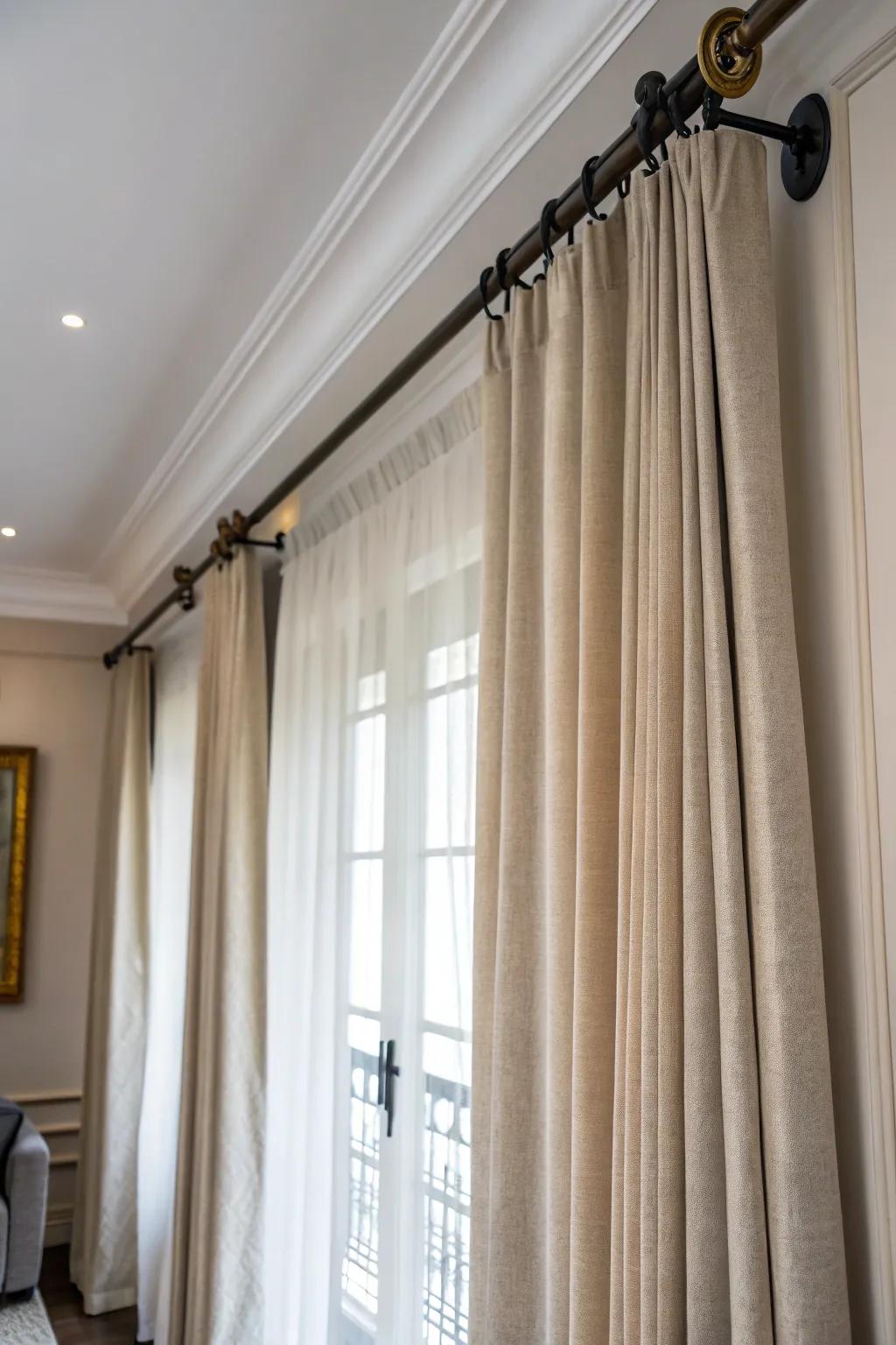 Quickly and easily install curtains with tap-in brackets.