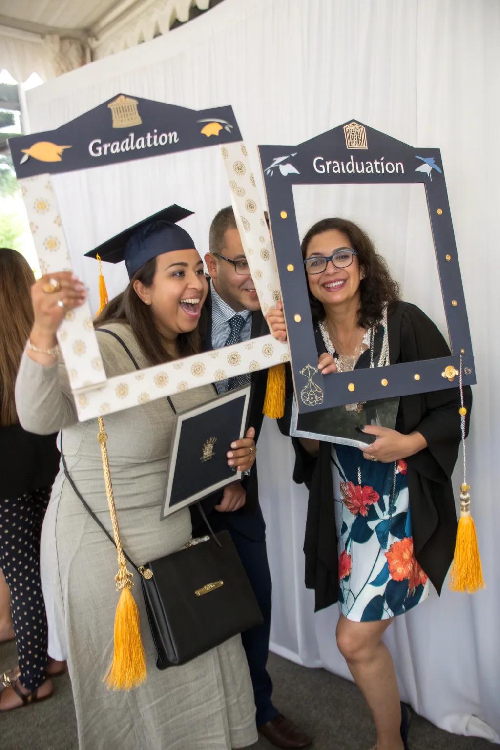 Add flair to photos with themed graduation photo frames.