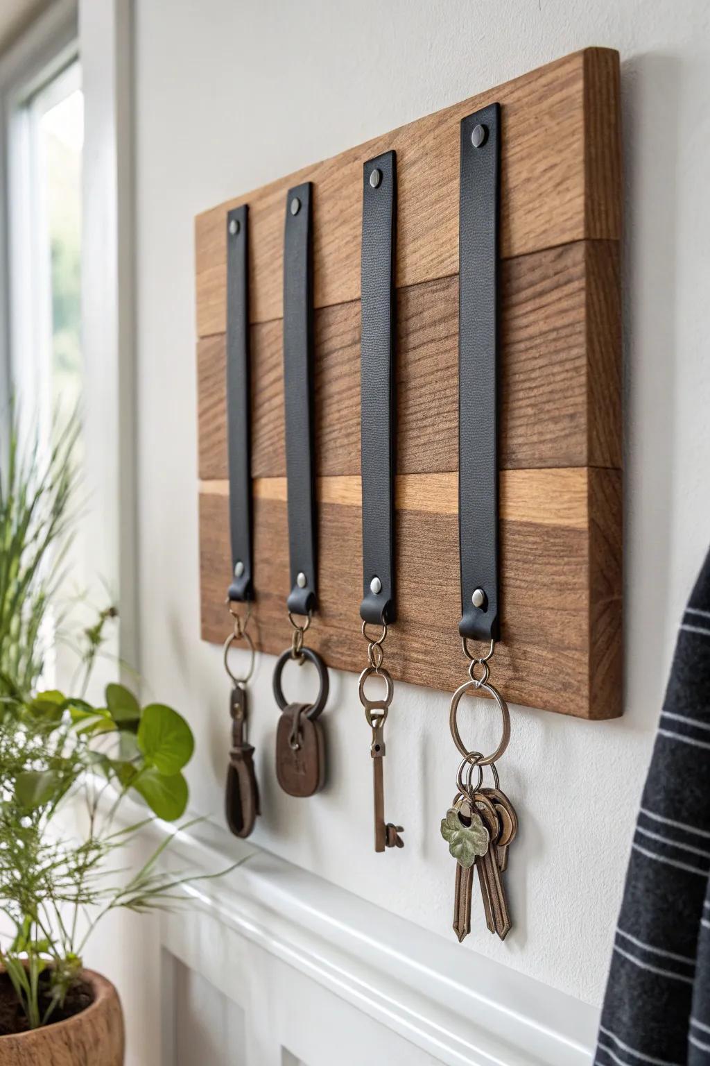 Elevate your keychain organization with a touch of Scandinavian elegance using magnetic strips.