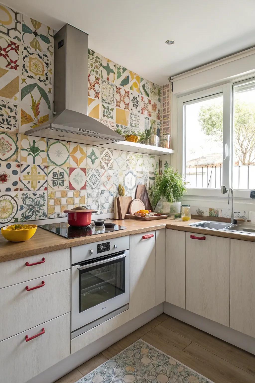 Playful patterned tiles inject personality and fun.