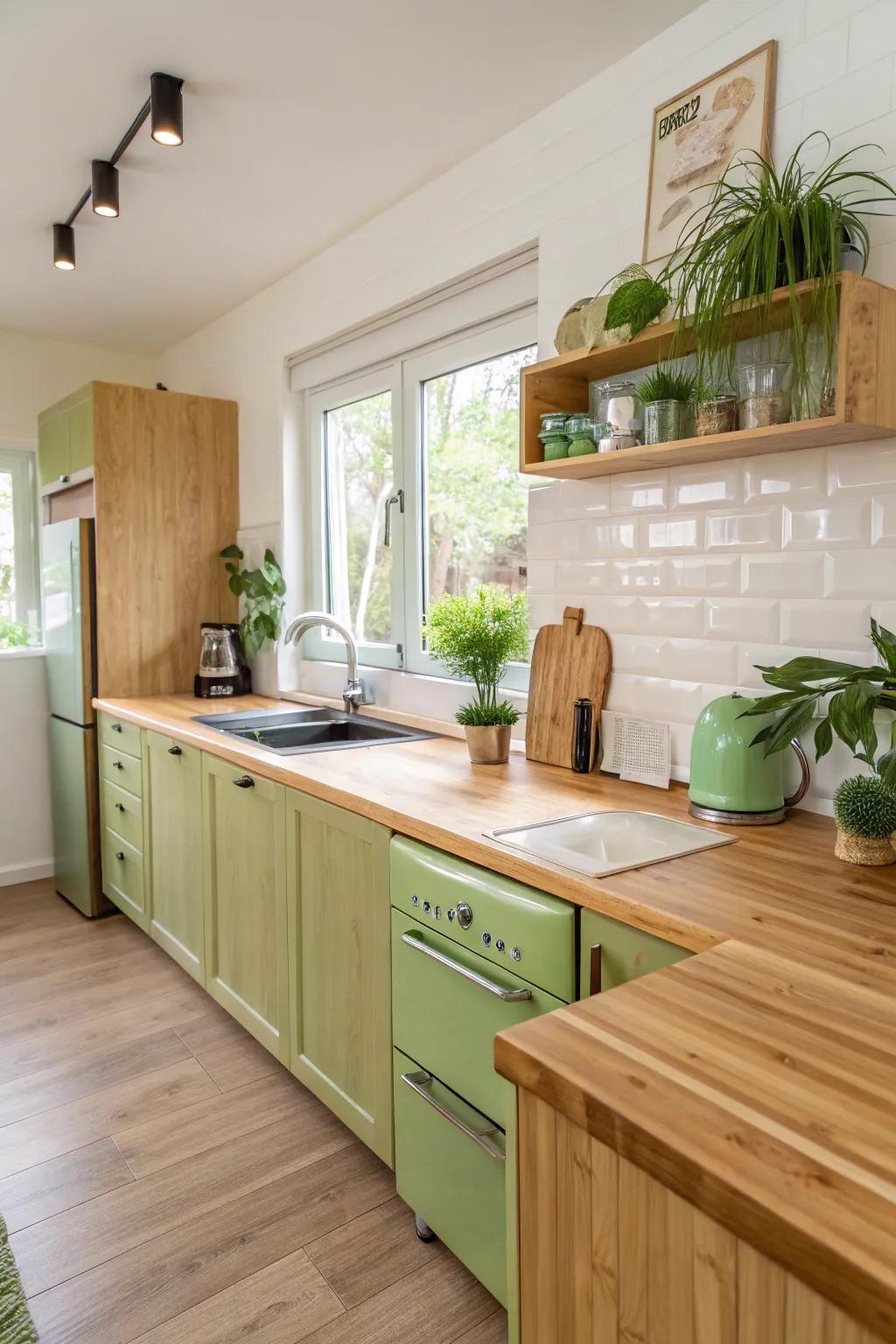 Bamboo countertops offer sustainable style with a warm, natural look.