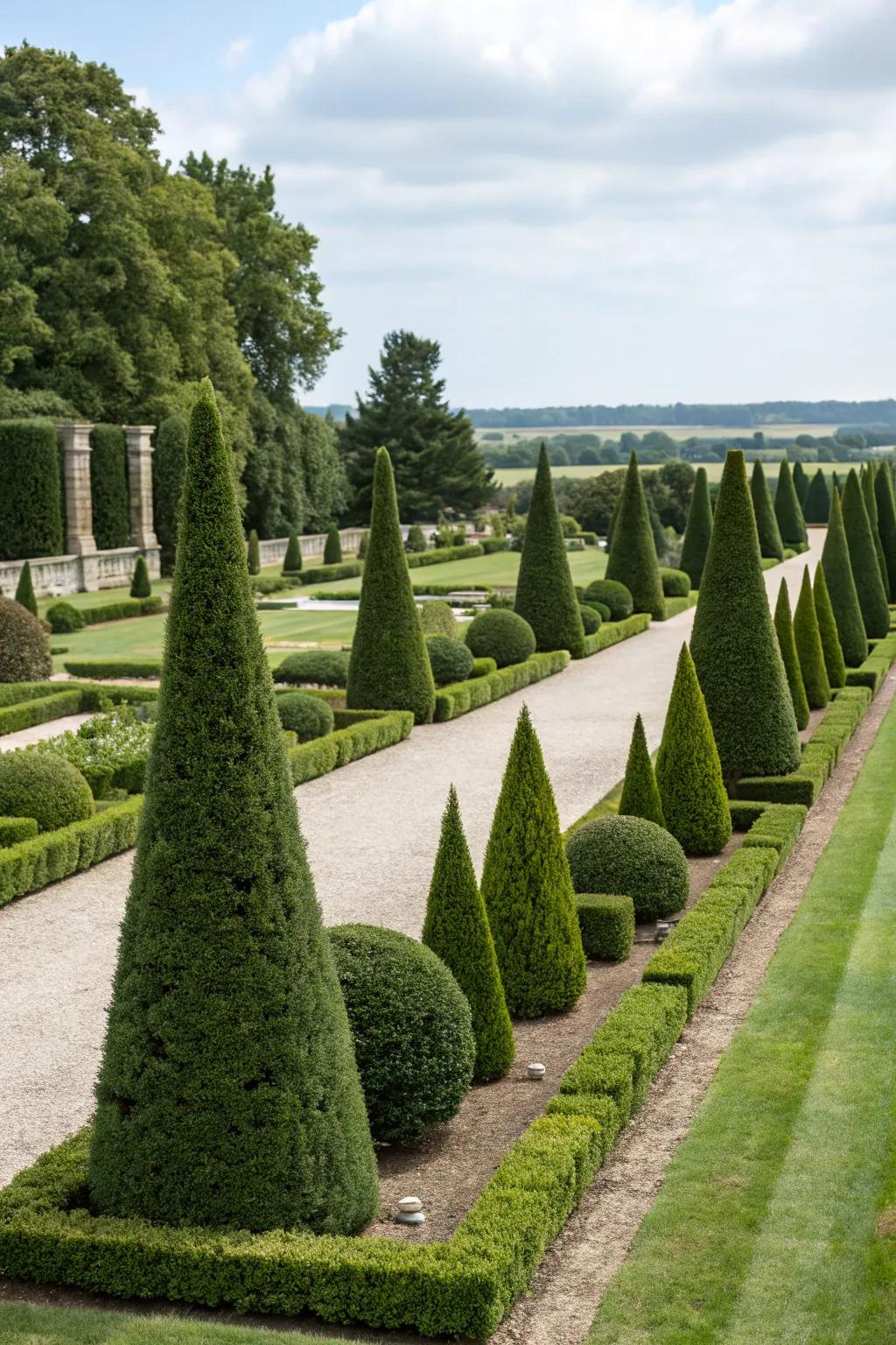 Arborvitae outlining a formal garden, adding timeless elegance.