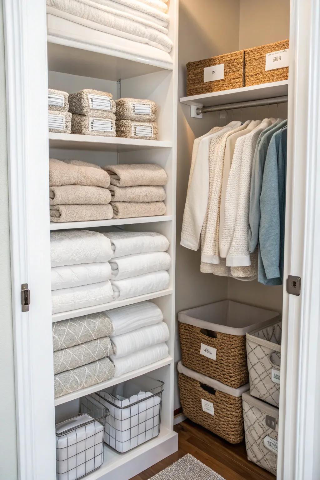 Regular rotation ensures all linens are used evenly.