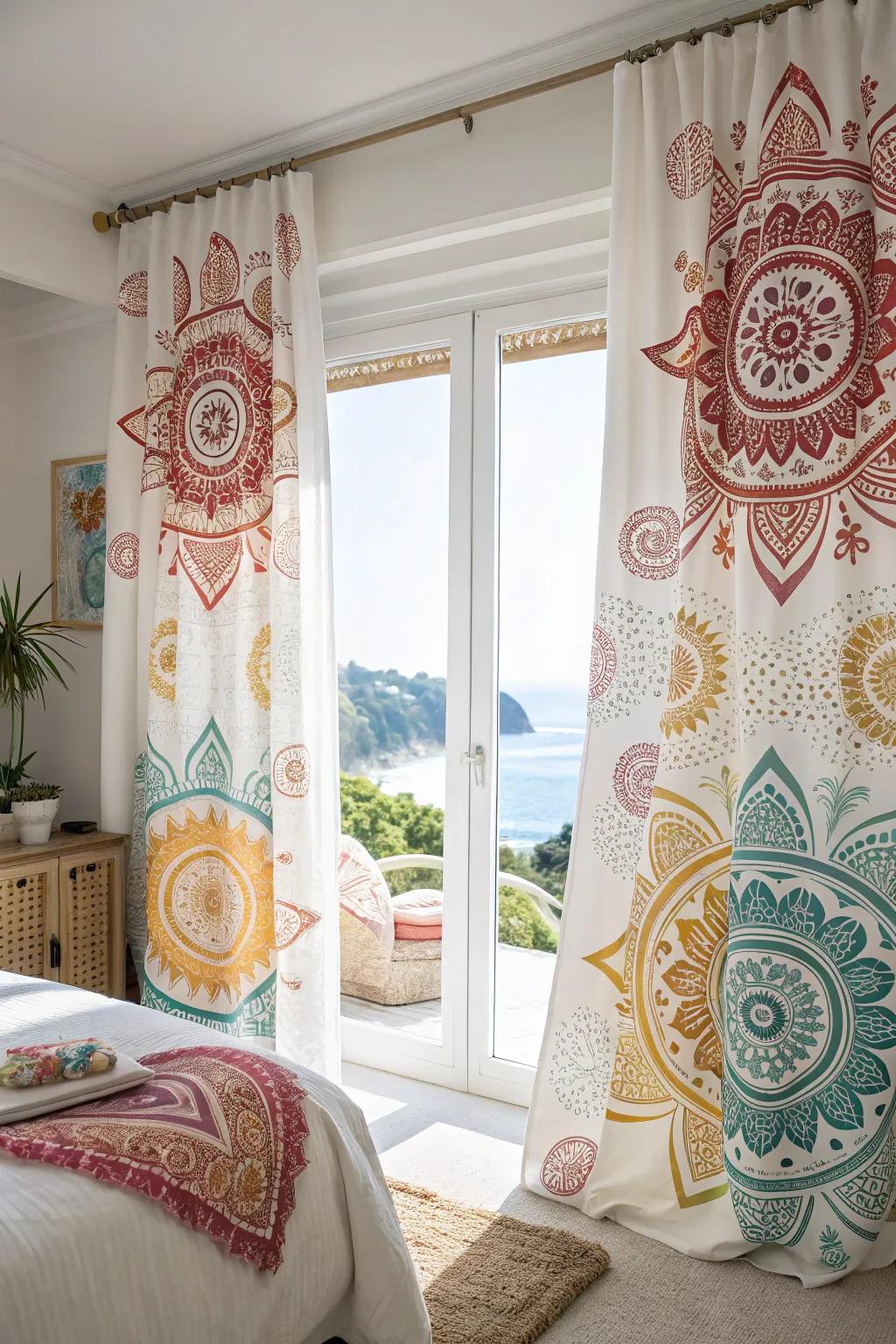 Mandala curtains bring artistic flair to your windows.