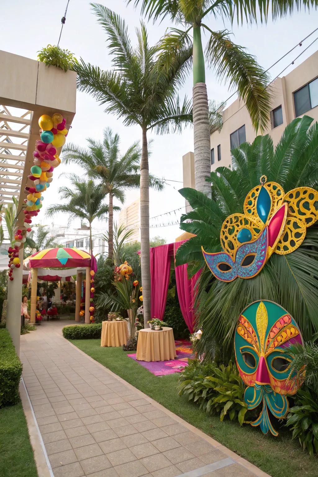 Escape to a sun-kissed paradise with a tropical masquerade prom.