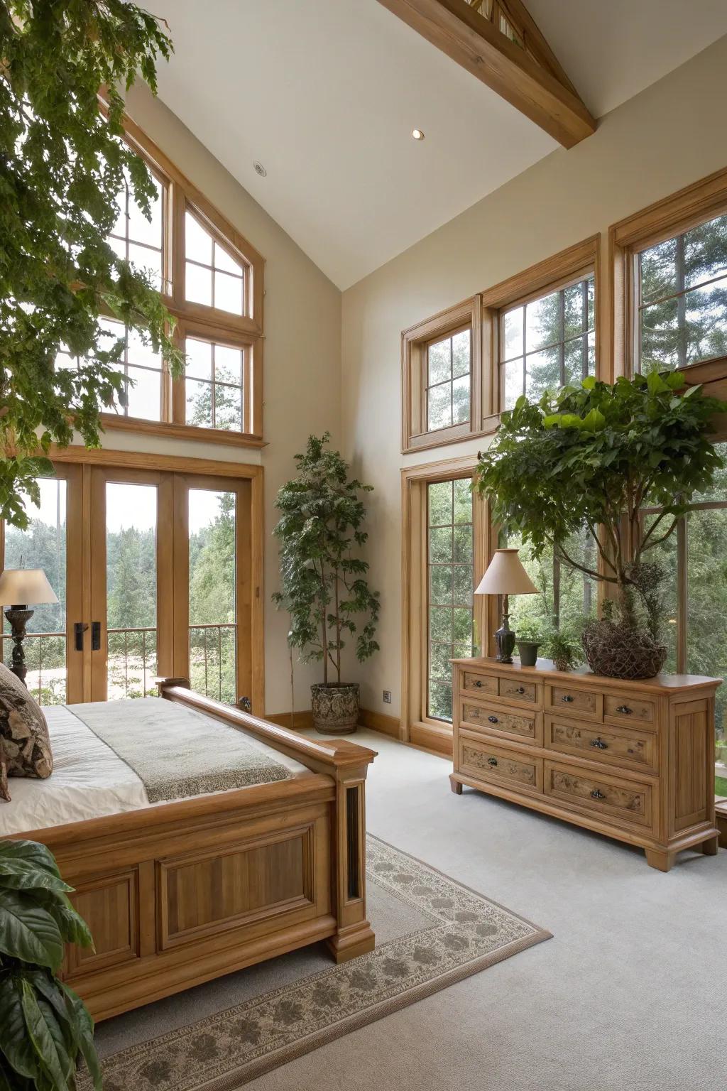 Bring nature into your master suite with natural elements.