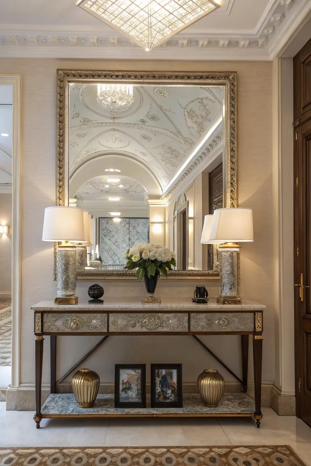 Mirrors can highlight architectural features beautifully.