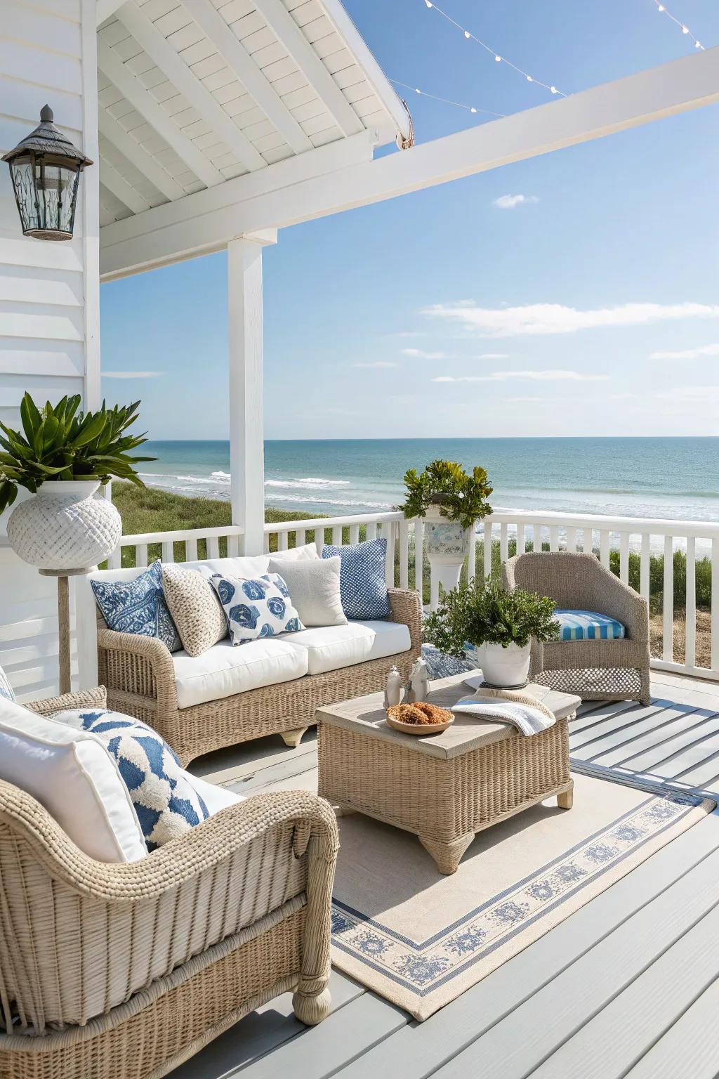 Bright White decks provide a crisp, clean look, ideal for sunny coastal areas.