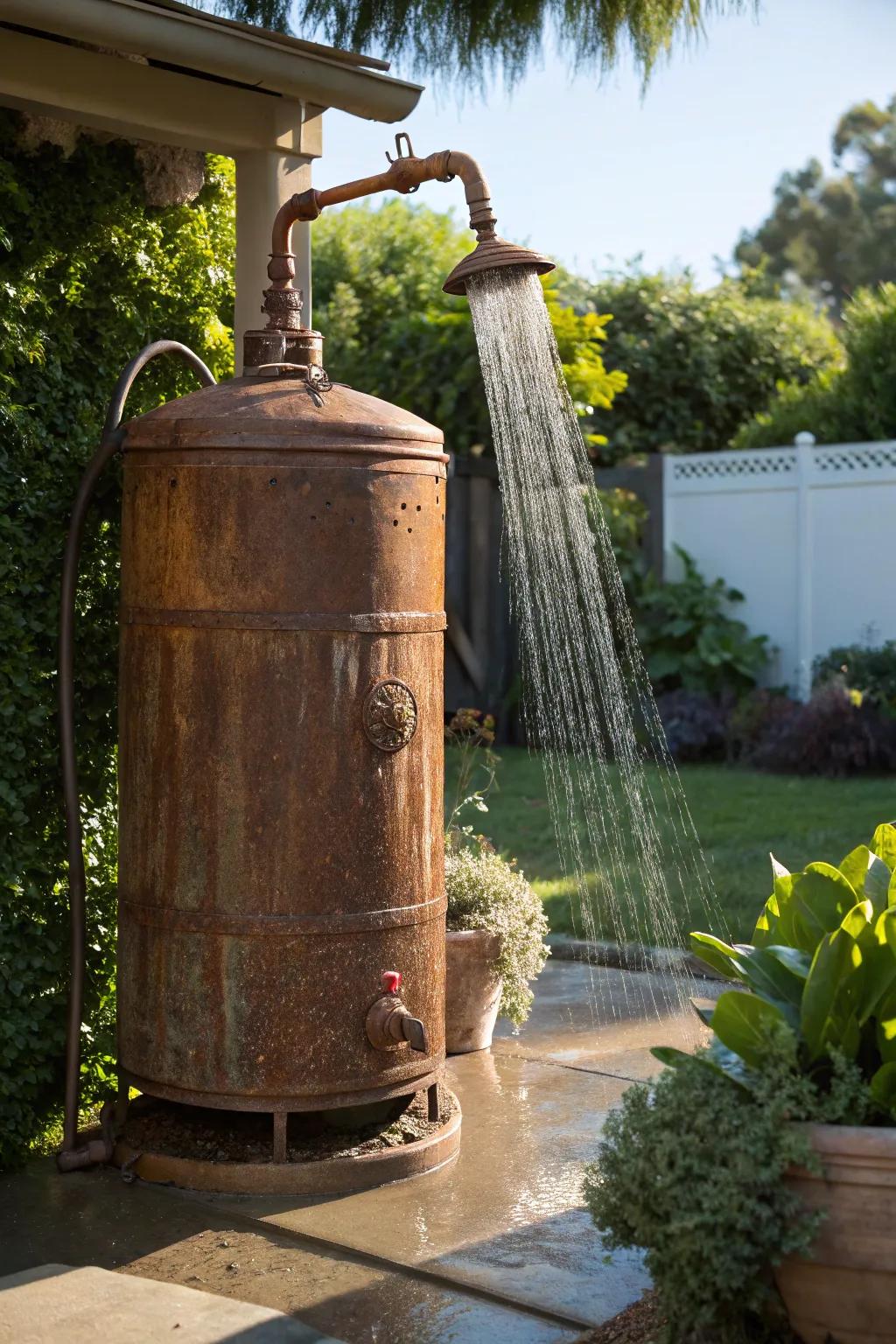 Transform your garden with this vintage-inspired outdoor shower.