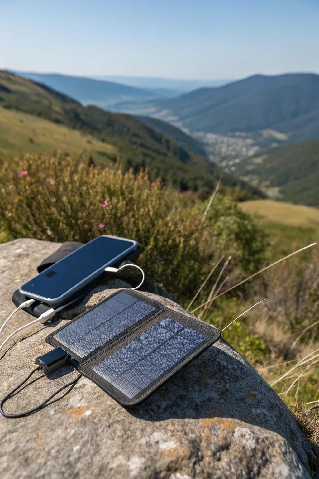 Harness the power of the sun with a portable solar charger.