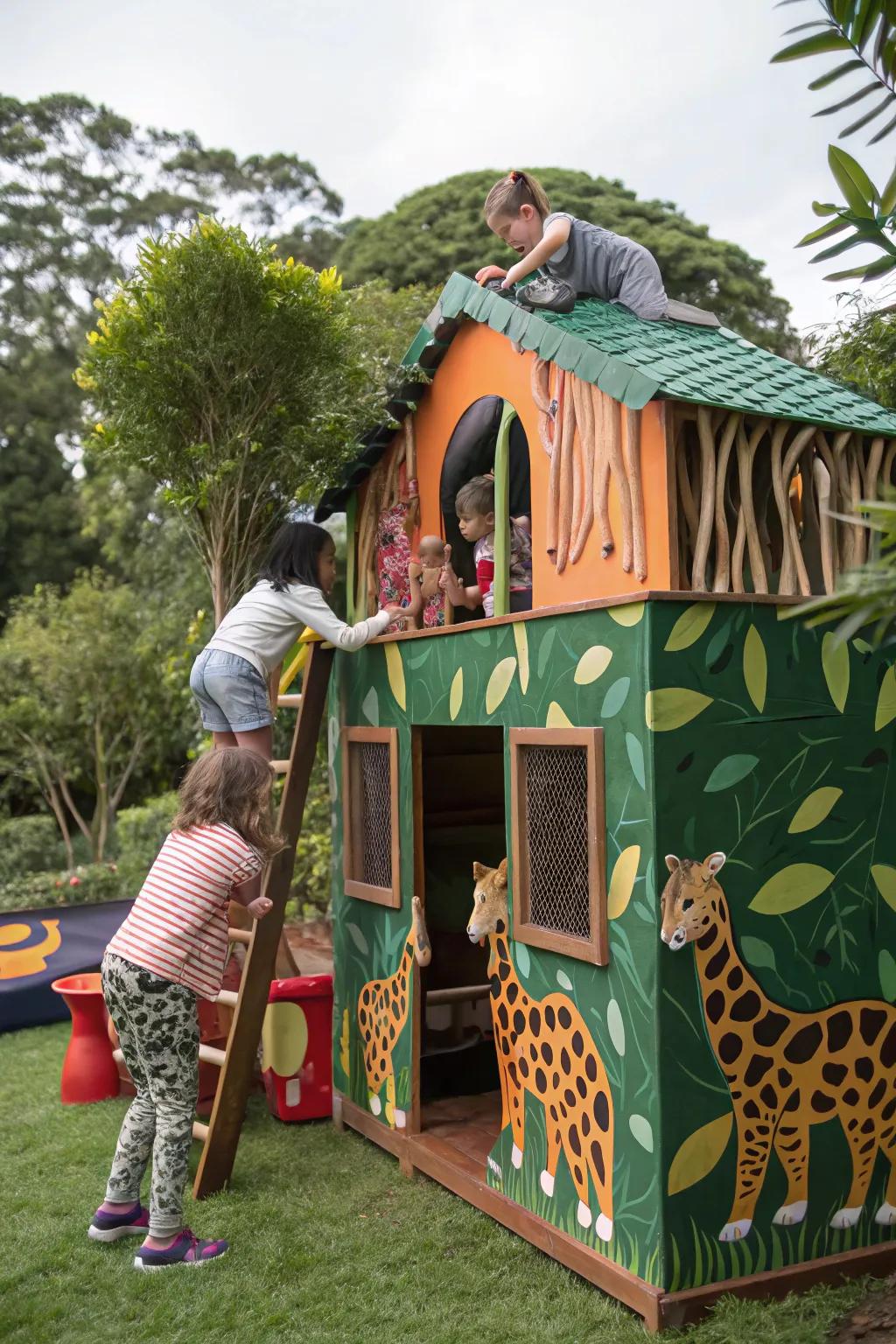 A safari playhouse that invites children on thrilling jungle expeditions.