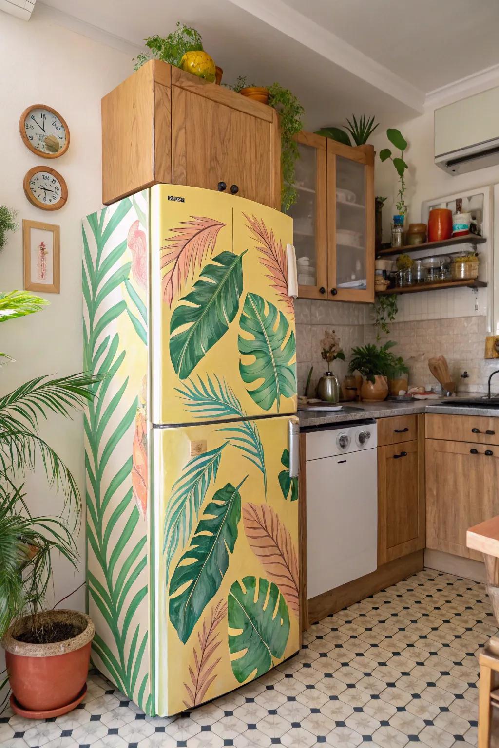 Tropical patterns bring an exotic vibe to your culinary space.